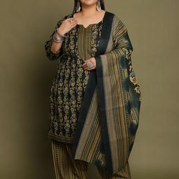 Rajnandini Women Floral Printed Regular Kurta with Salwar & With Dupatta-18