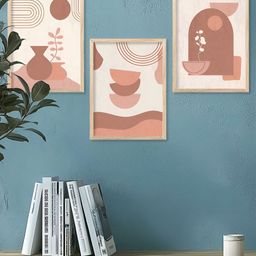 Kotart White & Pink 3 Pieces Printed Wooden Wall Arts-picture-19