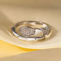 MYKI Silver-Plated Stone-Studded Adjustable Finger Ring-14