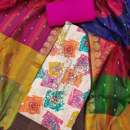 Blissta Printed Unstitched Dress Material-picture-17