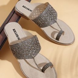 Killer Women Embellished Synthetic Party T-Strap Flats-picture-32