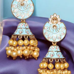 OOMPH Floral Jhumkas Earrings-image-28