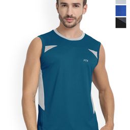 FTX Pack Of 4 Color Blocked Round Neck Gym Vests709-9_709-12_709-15_709-16-S-image-99
