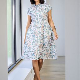 DressBerry Print Crepe A-Line Midi Dress-picture-19