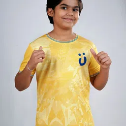 UMILDO Kids Dri-FIT Abstract Printed Round Neck T-shirt-16