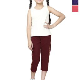 BAESD Girls Pack Of 3 Cotton High-Rise Capris-43