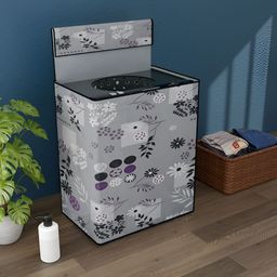 Myntra Elegant Homes Grey & Black Printed Waterproof Washing Machine Cover With Zip-25