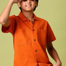 V-Mart Kids Boys Solid Cutaway Collar Casual Shirt-image-92