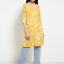 RANGMANCH BY PANTALOONS Floral Printed Round Neck Straight Kurta-13