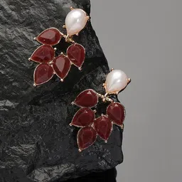 Kalakrith Milano Leaf Shaped Drop Earrings-17