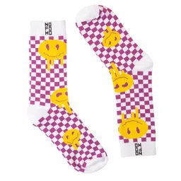 NoFoMo Smiling Board Unisex Printed Crew-Length Odour-Free Socks-image-34
