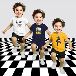 MRS NATURAL Kids Pack Of 3 Printed T-shirt With Shorts-image-90