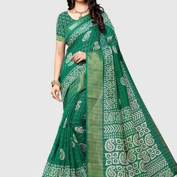 KALINI Paisley Printed Ikat Saree-image-49