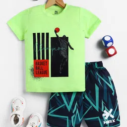 HRX by Hrithik Roshan Boys U-17 Rapid-Dry Printed T-shirt with Shorts-picture-49