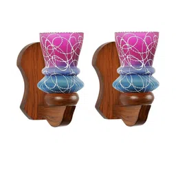 Somil Premium Designer Glass Wall / Night Lamp Elegant & Stylish Dcor Accent for Modern Interiors, color- Pink, Firozi, White, Size:- 19 X 25 X 28 CM-image-31
