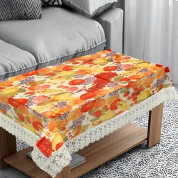 LooMantha Red Floral Waterproof Plastic 4-Seater Table Cover-image-20