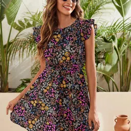 Stylecast X Kotty Women Printed Fit & Flare Dress-image-20