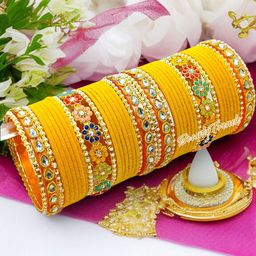 BeautyTrends Set Of 42 Gold-Plated Kundan-Studded Bangles-image-65