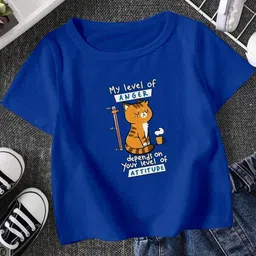 FIONAA TRENDZ Kids-Unisex Blue Cotton Tshirts-picture-10