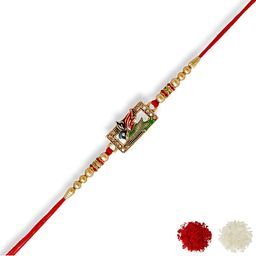 MEIRA JEWELLERY Designer Rakhi With Greeting Card & Roli Chawal-5