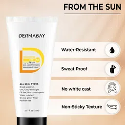 DermaBay Set Of 2 Sunscreen SPF 50 PA++++ Invisible Glowy Finish-75ml Each image 3