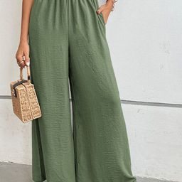 Outzidr Women Smart Baggy Parallel Trousers-image-10