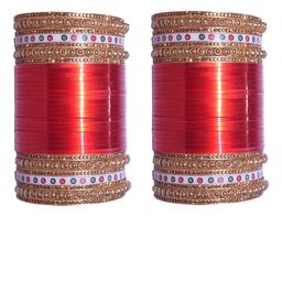 VICONO Set Of 2 Stone-Studded & Beaded Bangles-image-76
