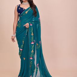Avojee Floral Poly Georgette Saree-picture-50