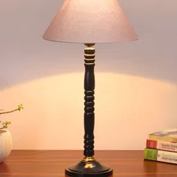 Devansh Grey Frustum Shaped Wooden Table Lamp-picture-13