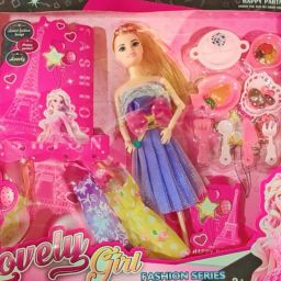 FASHION DOLL WITH 3 SET OF DRESS AND CROCKREY SET WITH MOVEABLE HAND,WRIST,LEGS-24