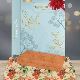 MYTRIDENT Moments Orange & Green Floral Cotton 120 TC Queen Bedsheet with 2 Pillow Covers-image-83