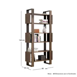 HEXA RED Brown Moisture & Termite Resistant Free Standing Book Shelf image 4
