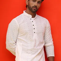 Jompers Men Embroidered Chikankari Kurta-picture-22
