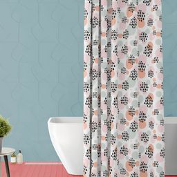 ArtzFolio White & Pink Printed Waterproof Shower Curtain-image-95