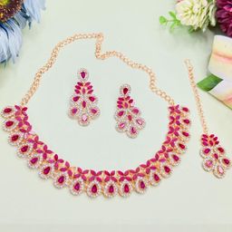 Anouk Rose Gold-Plated Stone- Studded Jewellery Set-picture-41