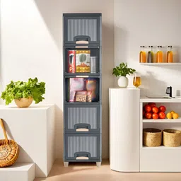 RUBOXA Grey Set of 5 Regular Drawer Organiser Organisers-29