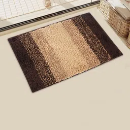 Myntra Elegant Homes Brown Striped 110 GSM Microfibre Bath Rugs-image-42