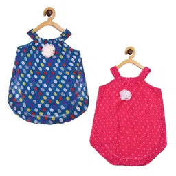 Creative Kids Infant Girls Pack Of 2 Polka Dot Printed Bodysuit-image-47