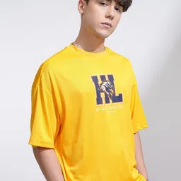 HIGHLANDER Men Typography Printed Round Neck Oversized T-shirt-image-40
