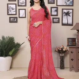 DIVASTRI Bandhani Gotta Patti Poly Georgette Ready to Wear Saree-image-65