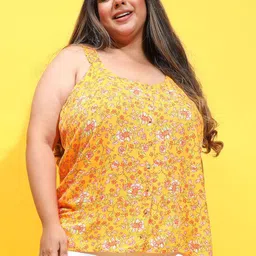 Oxolloxo Women Plus Size Floral Printed Square Neck Top-picture-23