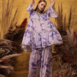 indo street Printed Layered Kurta with Sharara-picture-31