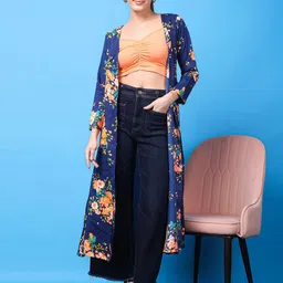 MINOS Floral Printed Longline Shrug-39