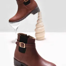 JM Looks Women Block Heeled Ankle Boots-image-27