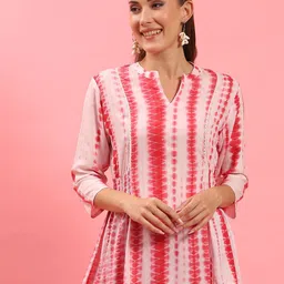 Shree Liva Mandarin Collar Striped Tunic-image-51