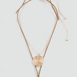 MANGO Set of 2 Sun & Circular Pendant Necklace-68