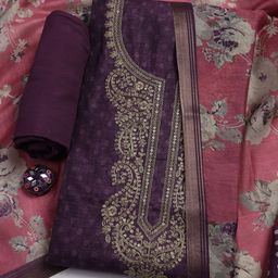 Meena Bazaar Paisley Embroidered Sequinned Unstitched Dress Material-image-40