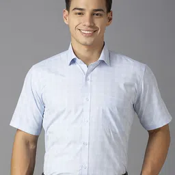 MARK & ALBERT Men India Slim Fit Spread Collar Checked Cotton Formal Shirt-image-19