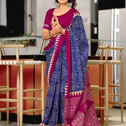 LeeliPeeri Designer Ethnic Motifs Block Printed Saree-0