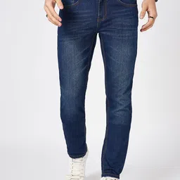SF JEANS by Pantaloons Men Mid-Rise Slim Fit Low Distress Light Fade Jeans-image-86